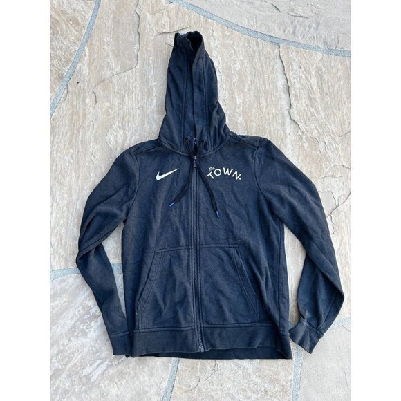 Nike Hoodie Men Small Black DriFit Basketball Sweatshirt Full Zip Up The Town CH - Picture 1 of 3
